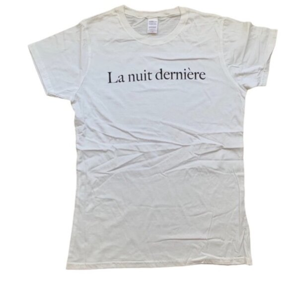 Women’s T-Shirt French Quote Short sleeve Crew neck White Cotton Plain casual - Picture 2 of 14